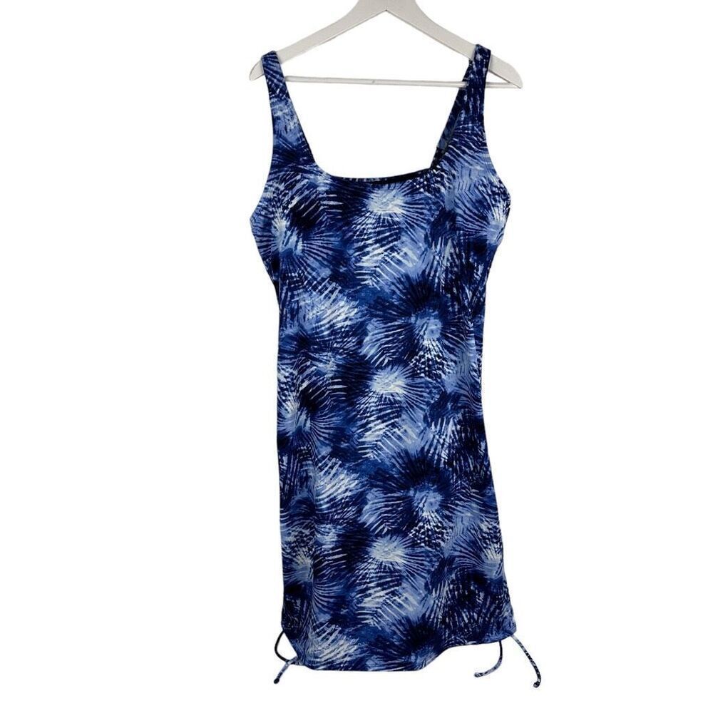 Land's End 18L Adjustable Strap One-Piece Swimsuit tie dye print